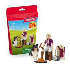 Schleich - Pocket Set Kampvuur met Collie Hond - Speelsets
