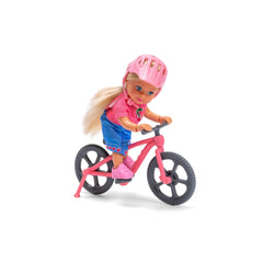 Simba - Poppensets - Evi Love Mountainbike - Roze Helm - 3 Jaar