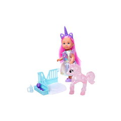 Simba - Dolls Playsets - Evi Love Unicorn Playset - 12 cm Doll - 3 Years - Imaginative Play