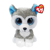 TY - Beanie Boos Sluch Gray and White Husky Dog Plush 15 cm