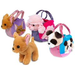 Teorema - Plush Puppy in Glitter Handtas Assortiment - Knuffeldieren