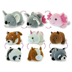 Teorema - Omkeerbare Exotische Dieren Flip Pluche Assortiment - Knuffeldieren