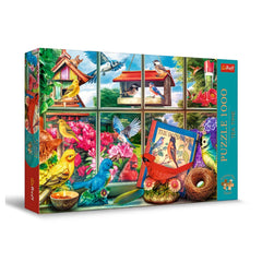 Trefl - 1000 Stukjes Puzzel - Puzzels - 14+ - Thee Tijd Wereld van Vogels - TRF10850
