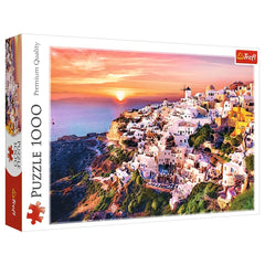 Trefl - 1000 Stukjes Puzzel - Puzzels - +14 - Zonsondergang Over Santorini - TRF10435
