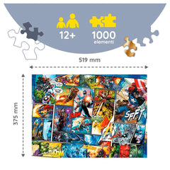 Trefl - 1000 Piece Wooden Puzzle - Marvel Comic Universe - Puzzles Age +14 - TRF20165