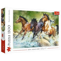 Trefl - 1500 Stukjes Puzzel - Puzzels - 14 - Drie Wilde Paarden - TRF26148