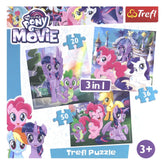 Trefl - 3 Puzzles in 1 - My Little Pony The Movie - Puzzles Age +3 - TRF34823