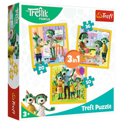 Trefl - 3 Puzzles in 1 - Treflikow Together is Fun - Puzzles Age +3 - TRF34850
