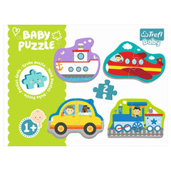 Trefl - 4 Puzzles in 1 Shaped - Baby Classic Transport - Puzzles Age +1 - TRF36075