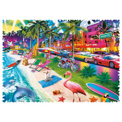 Trefl - Crazy Shapes 600 Piece Puzzle - Miami Beach - Puzzles Age +10 - TRF11132