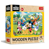 Trefl - Puzzles - "24 Wooden Puzzle" - Mickey and Friends / Disney Mickey Mouse and Friends_FSC Mix 70% - Puzzles Age +3 - TRF20278