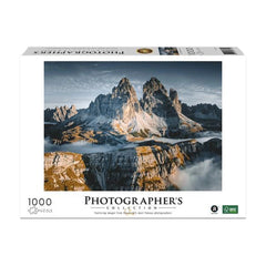 AMBASSADOR Photographers Collection Dolomiti Mountains 1000 Pcs Puzzle box featuring a misty mountain landscape and bold titl