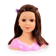 Charlene Super Model doll with brown hair and purple accessory, featuring a detailed head and facial features.