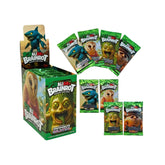 Brainrot Skifidol Gamma Series collectible trading cards in matte green packaging with six character packets and cartoon illu