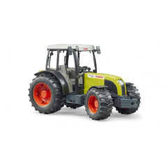 Bruder Claas Nectis 267 F toy tractor, lime green with red wheels, detailed and realistic design.