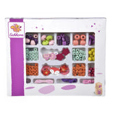 Eichhorn bead set featuring 190 colorful plastic beads, wooden blocks, and playful figurines for creative arts and crafts.