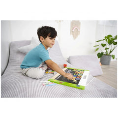 Eichhorn Magnetic and Chalkboard educational toy, featuring a child engaged with a green drawing board and colorful magnetic
