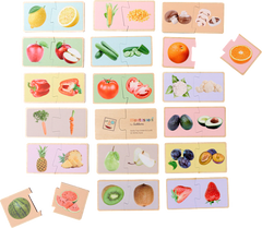 Montessori - Houten Fruit- en Groentepuzzel - Educatief Speelgoed