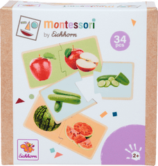 Montessori - Houten Fruit- en Groentepuzzel - Educatief Speelgoed