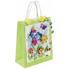 Folia Creative DIY Trend Set packaging features a green bag with a glossy finish, five colorful flowers, and a matte handle.