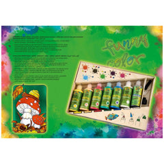 Folia Hobby Set Antik Window Color kit featuring colorful paint bottles, brushes, and tools in a vibrant cardboard packaging.