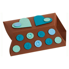 Folia Hobby Set with 10 multi-coloured A4 sheets in a brown box, adorned with blue hearts and circles spelling "F", "O", "U".