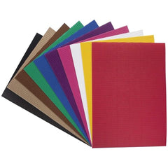 Folia Hobby Set features 10 sheets of colorful corrugated cardboard in red, green, blue, purple, and yellow, arranged in a vi