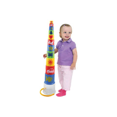 Gowi - Reusachtige Piramide Standaard - 11 Stukken In Een Emmer - Sorteer- en Stapel Speelgoed