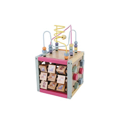 Johntoy - The Wooden Wildies Family Activity Cube - Baby Activity Toys