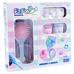 Momomi Decoden Kawaii Artist Creamy Mirror and Brush in colorful glossy packaging with pink, blue, yellow, and white accents.
