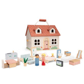 New Classic Toys - Vouwbaar Poppenhuis Inclusief Meubels - Poppen, Speelsets & Speelgoedfiguren