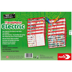 Noris Electric Animal and Nature board game packaging features colorful images of animals, nature, and interactive play eleme