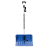Alpinus Alutube shovel features a blue plastic blade, metal handle, and black grip, marked with "3 YEARS".