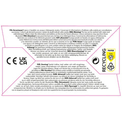 Quercetti Leprotti baby activity toys packaging features glossy material with colorful logos, warning texts, and recycling sy