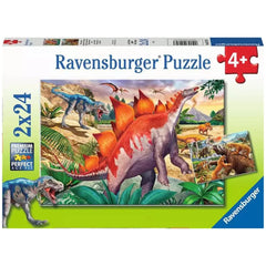 Ravensburger - Dinosaurussen - Wilde Prehistorische Dieren - 2x24 Stukken - Puzzels