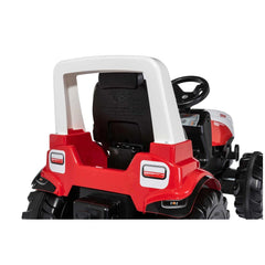 Rollyfarmtrac Premium II Steyr 6300 Terrus CVT toy tractor features a red and white design with rubber wheels and a glossy fi
