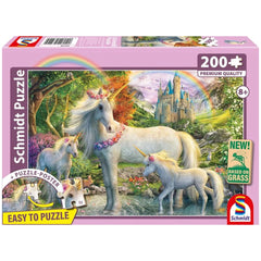 SCHMIDT SPIELE - Eenhoorn Merrie met Twee Veulens 200 Stukjes Kinderpuzzels - Puzzels