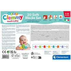 Soft Clemmy - Touch en Speel 20 Zachte Bouwblokken Baby Activiteit Speelgoed
