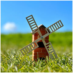 Teifoc windmill model with four blades and a base, showcasing arts and crafts construction.
