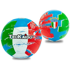 TeoKaido soccer balls feature a green ball with "TEOKAIDO" and a red ball with "ITALIA" and the Italian national team emblem.
