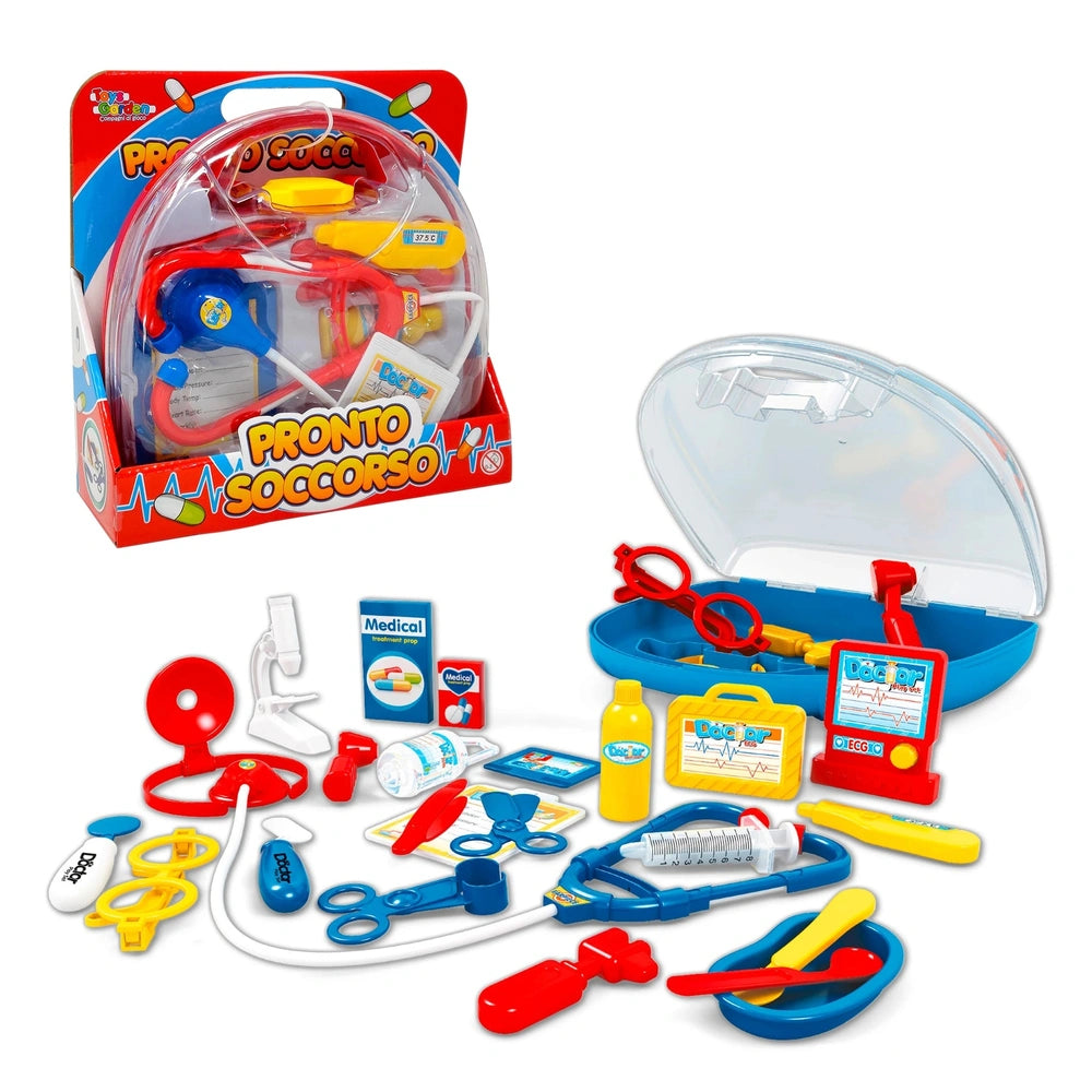 Toys Garden First Aid Doctor Case features a colorful plastic playset with various toy components for pretend play.
