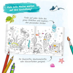 TROTSCH - Zeemeermin Sticker Kleurboek Kunst en Ambachten - Duitse Editie