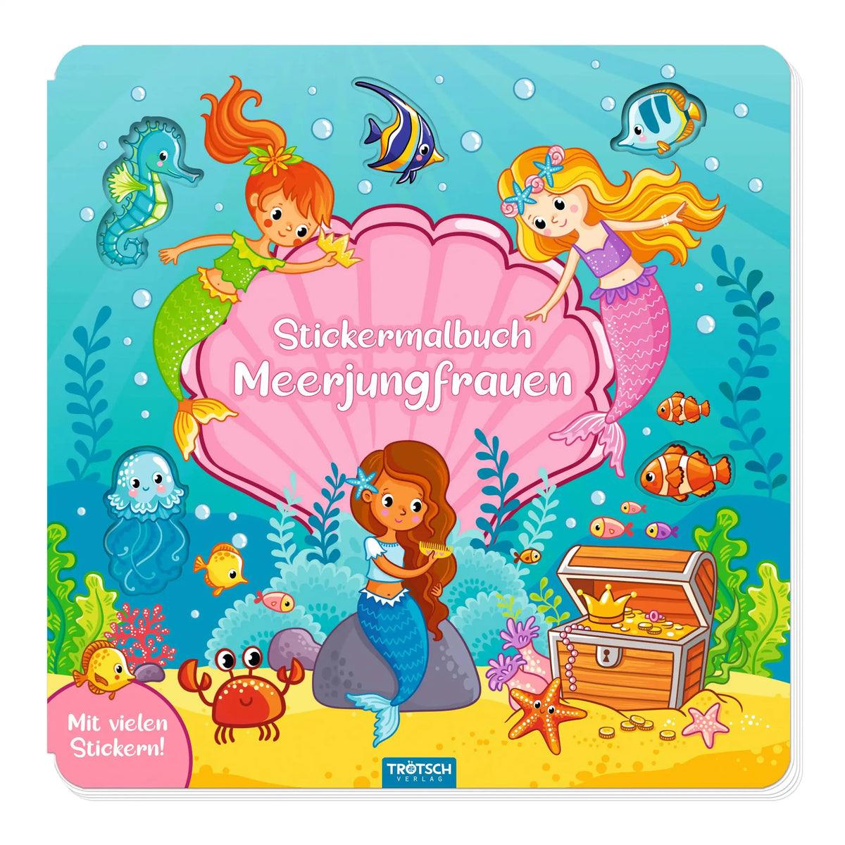 TROTSCH - Zeemeermin Sticker Kleurboek Kunst en Ambachten - Duitse Editie