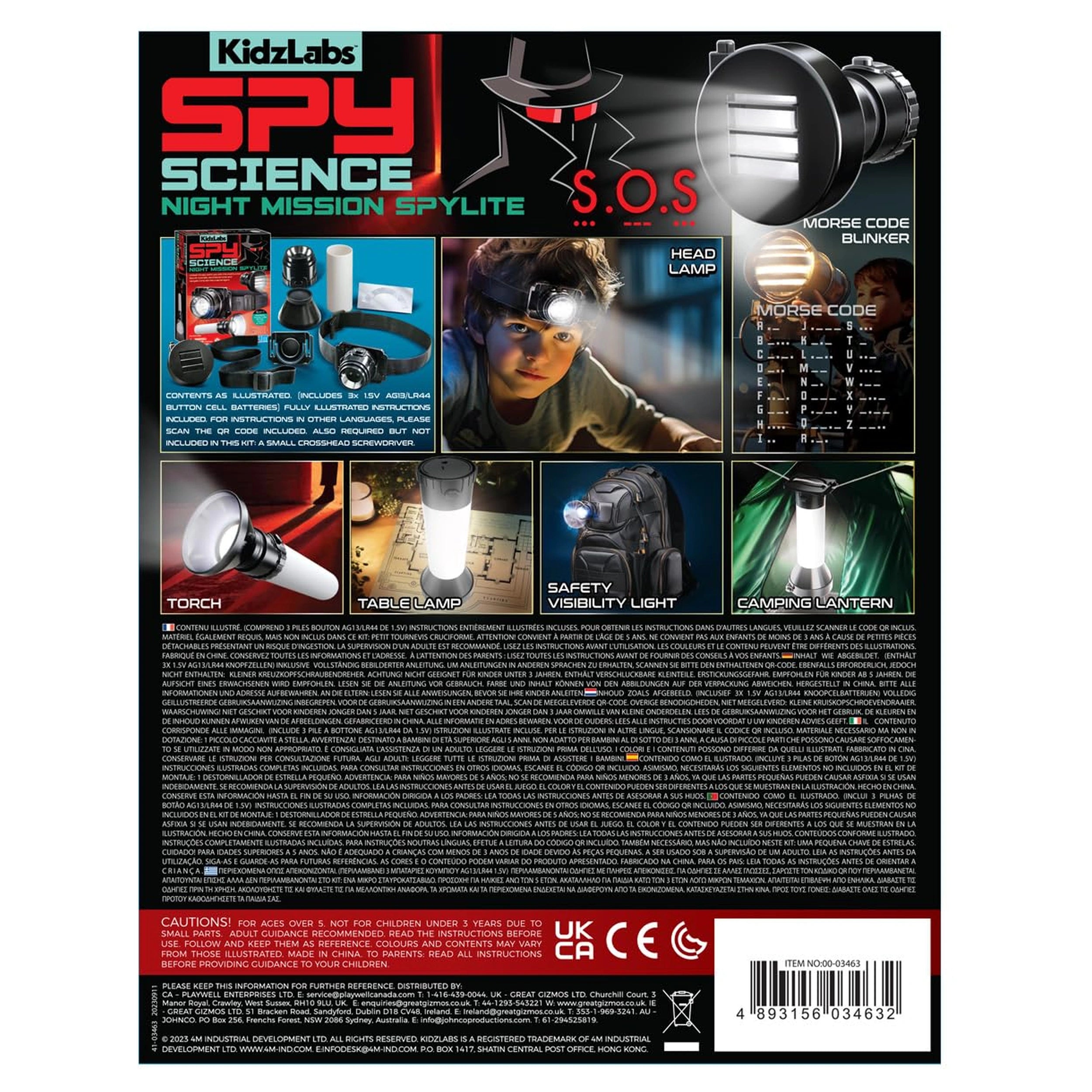 4M - KidzLabs Spy Science Nachtmissie Spylite - Speelsets