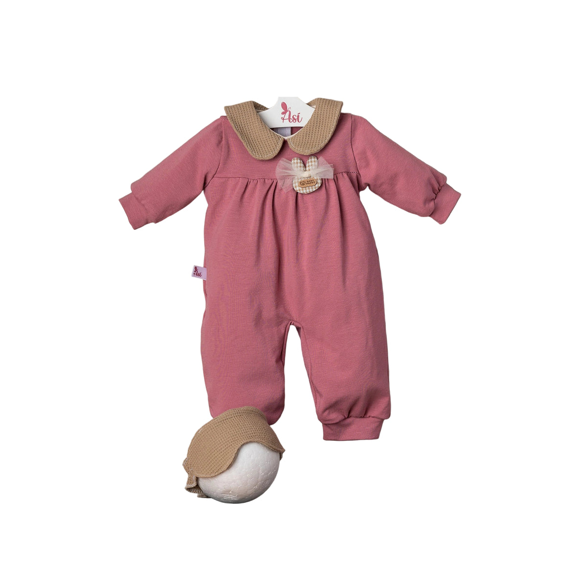 ASI Dolls - Outfit voor ASI Dolls Pop 46 cm Roze Pyjama met Masker - Poppen Speelsets & Speelgoedfiguren