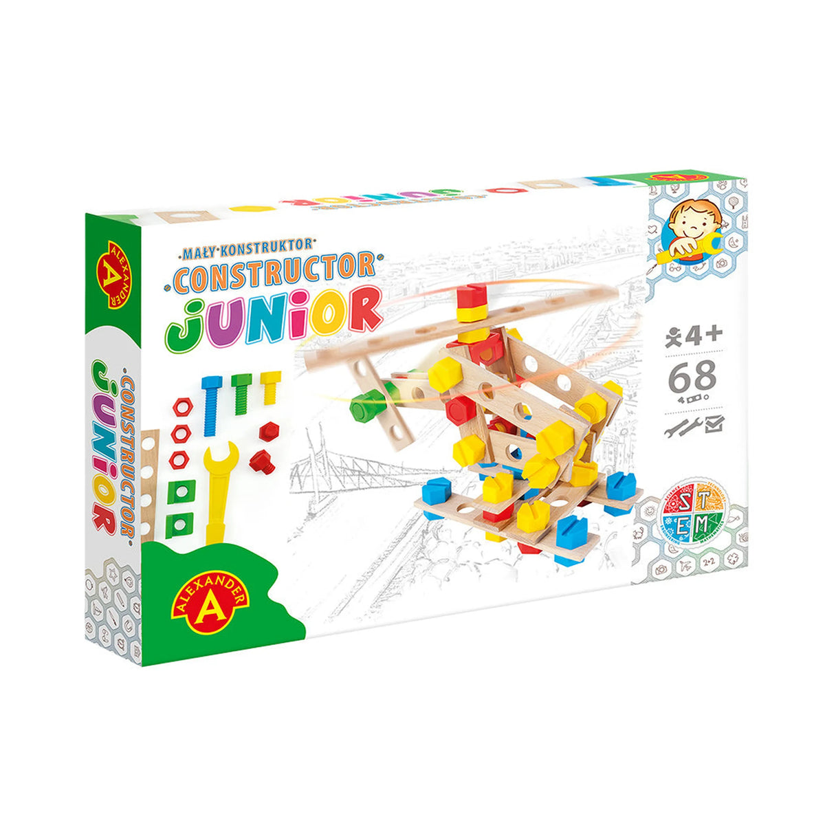 Alexander - Constructor Junior Wooden Helicopter Construction Set Toys