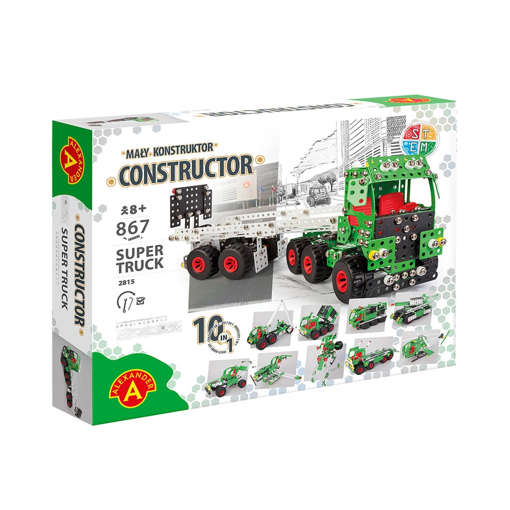 Alexander - Constructor PRO Super Truck 10 in 1 - Metal Construction Set - Age +8 - STEM - Construction Set Toys