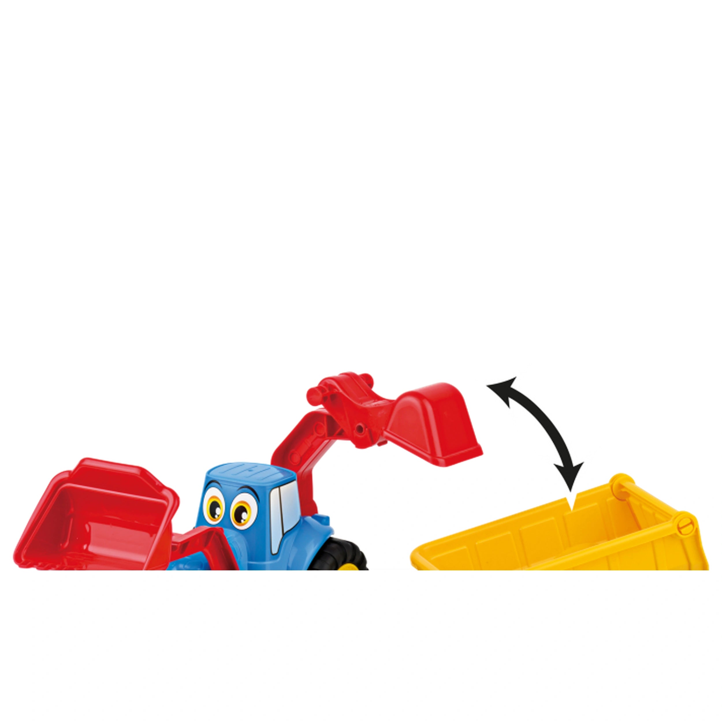 Androni - Tractor met Graafschop en Aanhanger 52 cm - Speelvoertuigen