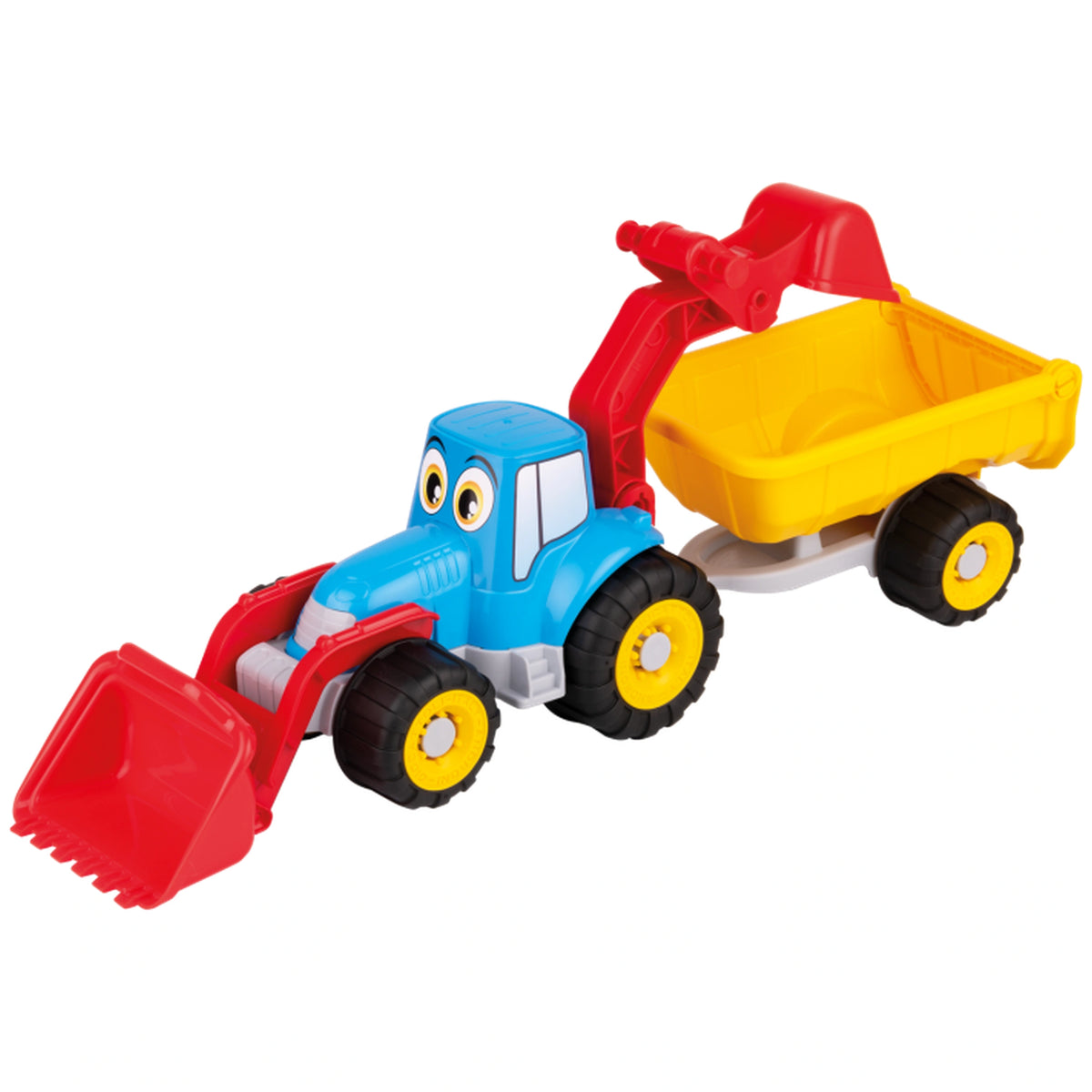 Androni - Tractor met Graafschop en Aanhanger 52 cm - Speelvoertuigen