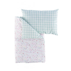 Asi Bambole - Poppen - Cloe Collectie Bedset - Omkeerbaar Groen Wit - 3 Jaar